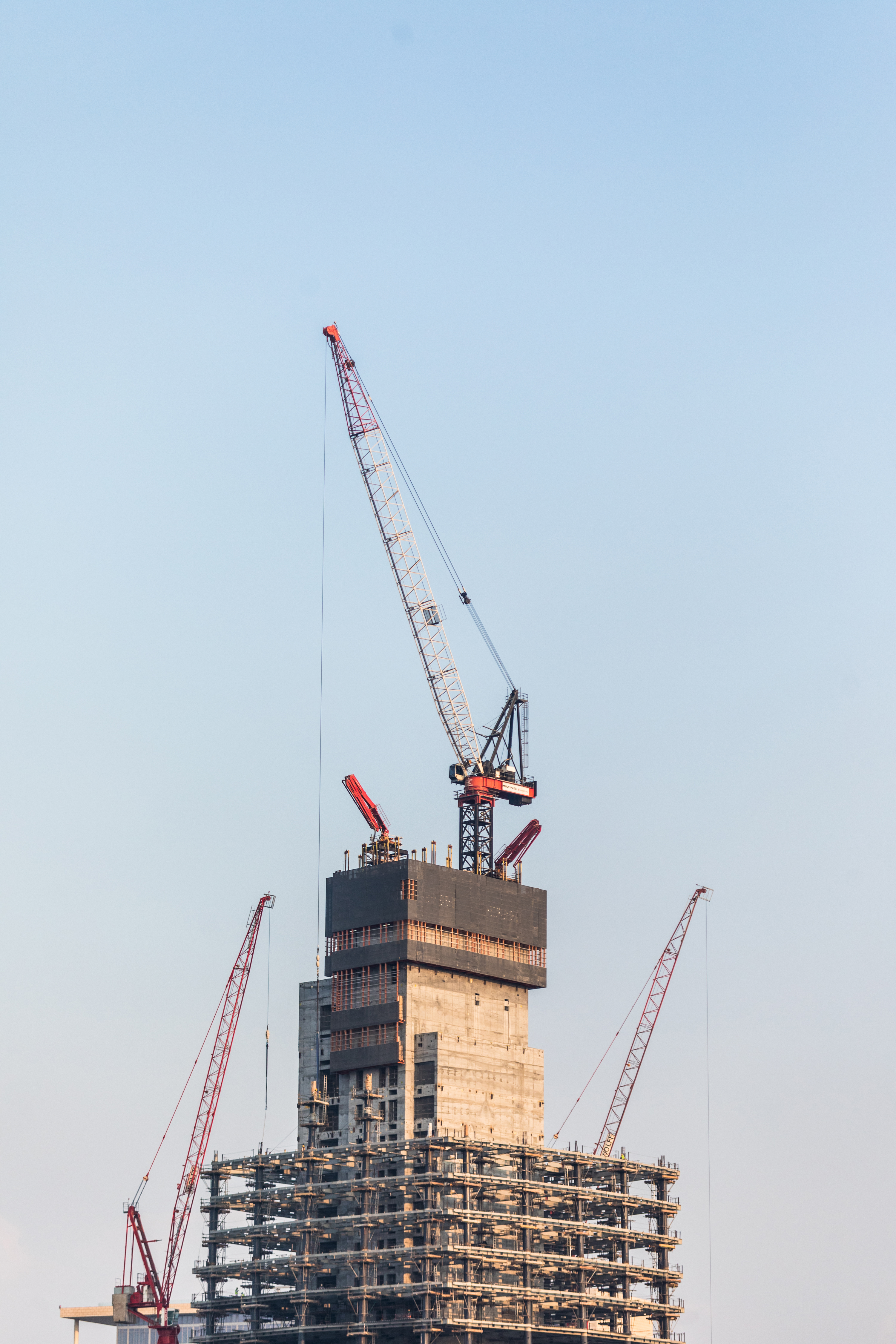 High-rise installation project with tower cranes in Dubai